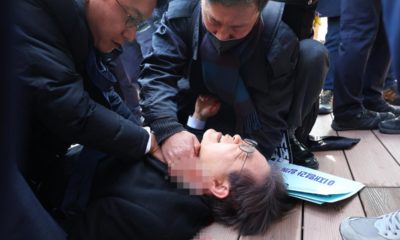 South Korean opposition leader stabbed in the neck on public visit