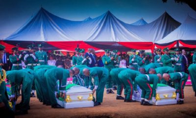 Members of the Military Board of Inquiry constituted by the Defence Headquarters (DHQ) to investigate the 17 soldiers killed in