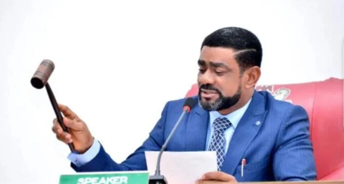 Blessing Agbebaku, speaker of the Edo state house of assembly, says the three lawmakers suspended during plenary on Monday engaged