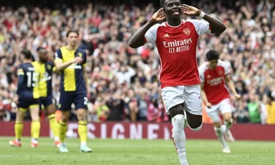  Arsenal moved four points clear at the top of the Premier League as Bukayo Saka and Leandro Trossard inspired a 3-0 win against