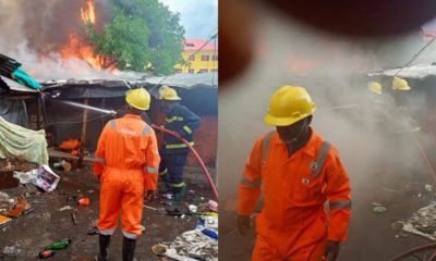 BREAKING: Fire guts wooden market in Tejuosho
