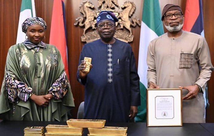 Alake presents gold bars to Tinubu, says sector will boost Naira value