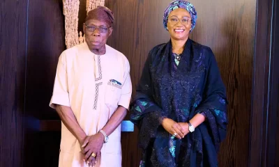 Obasanjo visits Nigeria’s First Lady 48 hours after wearing ‘Tinubu cap’