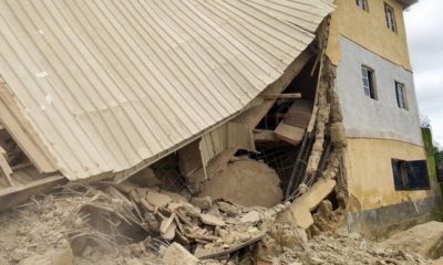 It is not immediately clear what caused the collapse but residents said it came after three days of heavy rains.