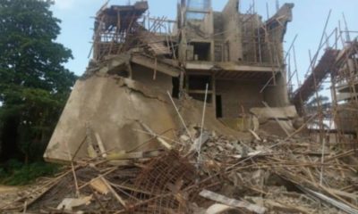 Floods: Newly constructed 2-Storey building collapses in Lagos