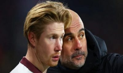 EPL: De Bruyne ‘isn’t leaving’ Man City – Guardiola