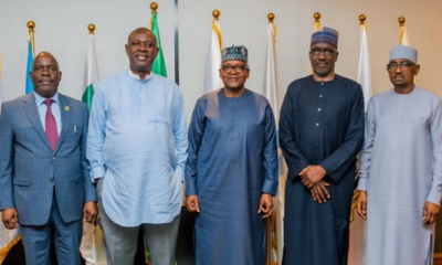 Gbenga Komolafe, Heineken Lokpobiri, d Aliko Dangote ,Mele Kyari and Farouk Ahmed