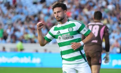 Nicolas Kuhn celebrates scoring against Man City