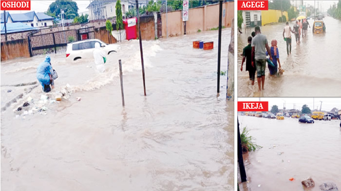 10-hour rainfall: Businesses grounded, house collapses as flood overtakes Lagos