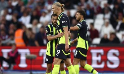 Erling Haaland fired Manchester City to the top of the Premier League with a second consecutive hat-trick in a 3-1 win at West Ham