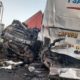 Two escape death as bus rams into truck in Lagos
