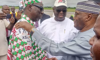 Atiku, govs, others in Edo for PDP final campaign rally