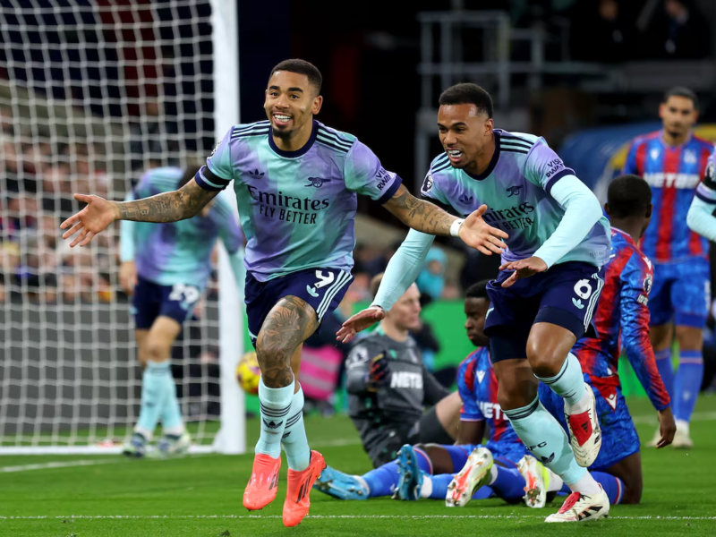 PL round-up: Jesus punishes Crystal Palace again as Arsenal close gap at top