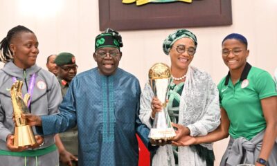 'Na our Papa be dis': Tinubu showers Super Falcons, officials with N2.7 billion cash, houses 