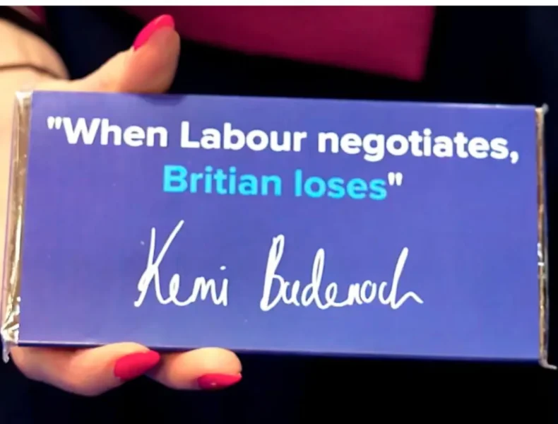 Badenoch’s Conservative Party Criticised for Misspelling ‘Britain’ on Conference Goodies