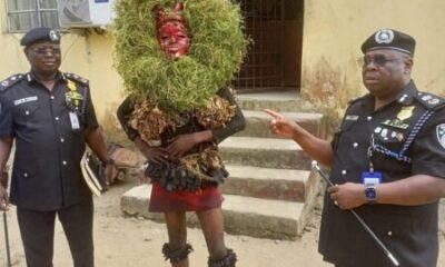 VIDEO: Police Detain Masquerader For Causing Public Disturbance In A’Ibom