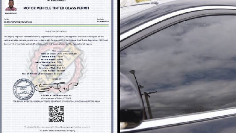 Tinted Glass Permit