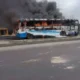 Mob Sets BRT Bus Ablaze After It Crushes Motorcyclist